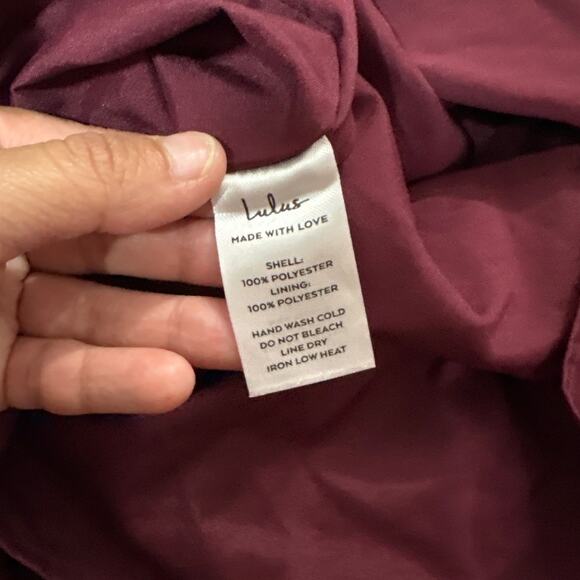 Lulus Womens XS Forever Be Burgundy Floral Jacquard Ruffles Maxi Dress Cocktail - Picture 9 of 11